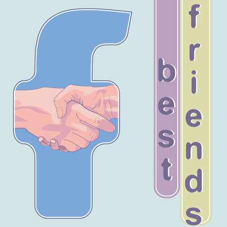 Best friends. The trend calligraphy. Vector illustration on white background. The concept of friendship.のイラスト素材