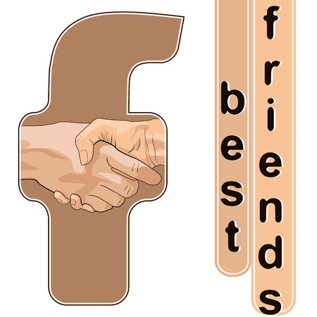 Best friends. The trend calligraphy. Vector illustration on white background. The concept of friendship.のイラスト素材