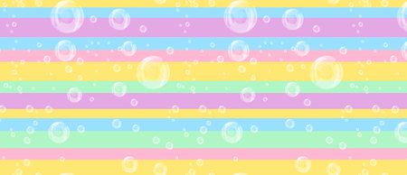 realistic bubbles on abstract line patternのイラスト素材
