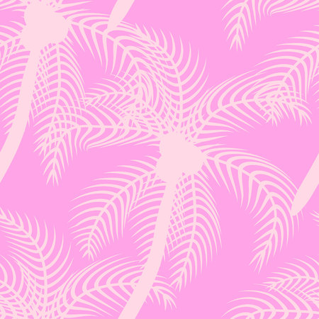 Palm tree pink pattern.のイラスト素材