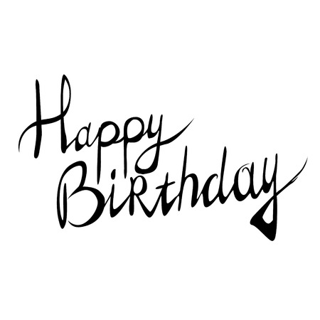 happy birthday sign. black letteringのイラスト素材