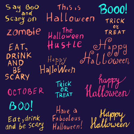 Set of Halloween inscriptionsのイラスト素材