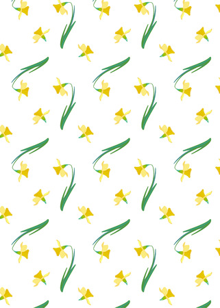 pattern with cartoon narciss vector illustration.のイラスト素材