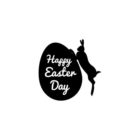 Happy Easter inscription. label set with Eggs and rabbit symbol.のイラスト素材