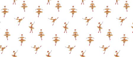 pattern with Girls Ballerina Dance. Young Ballerinaのイラスト素材