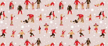 Hand drawn vector abstract fun Merry Christmas time illustration pattern