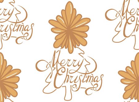 Seamless pattern for Christmas on a white background with christmas tree and star.のイラスト素材