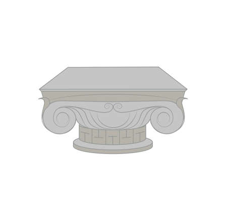 Antique column outline vector icon. Thin line black antique column iconのイラスト素材