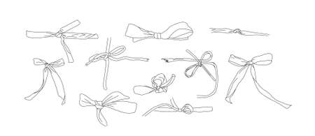 Hand drawn vector illustrations. Different types of bows.のイラスト素材