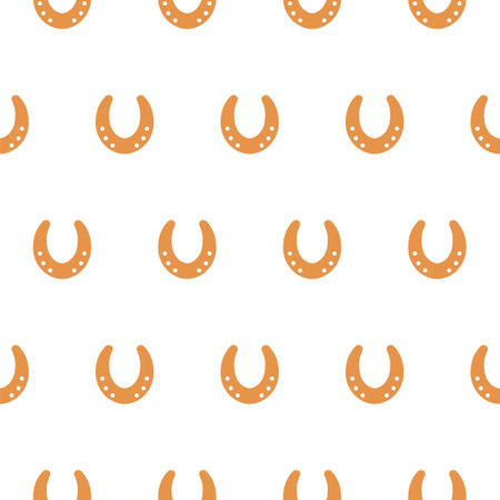 Vector seamless pattern with horseshoes. Horseshoe - brown vector silhouette   or pictogram.のイラスト素材