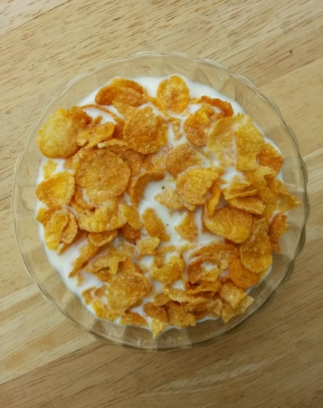 Corn cereal with milkの素材