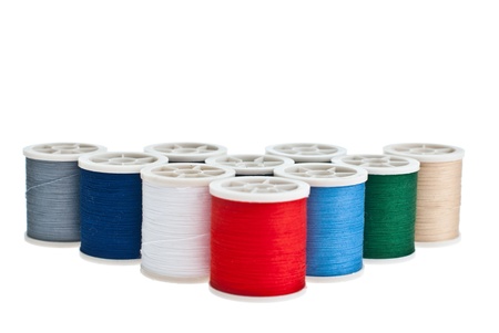 spool of thread taken on a white backgroundの写真素材
