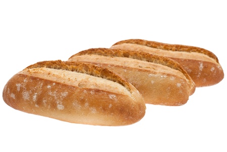 French baguette shot on a white backgroundの写真素材