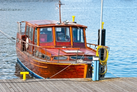 Wooden Boat standing in the port city of Helsinki.の写真素材