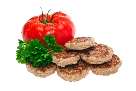 Cutlets shot in the studio on a white background の写真素材