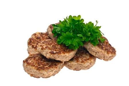 Cutlets shot in the studio on a white background の写真素材