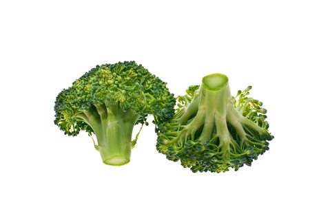 Broccoli is shot in a studio on a white background の写真素材