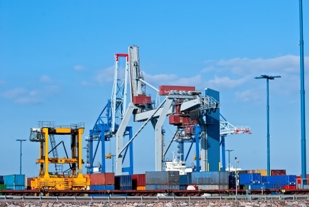 Port. Unloading of containers. Helsinki. Finland.の写真素材