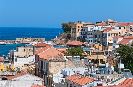 Panoramic view of Chania city  Crete island  Greece の写真素材