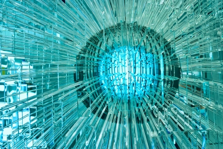 Abstract glass ball with multiple reflections.の写真素材