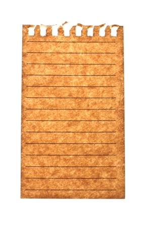 Sheet of old paper isolated on a white background.の写真素材