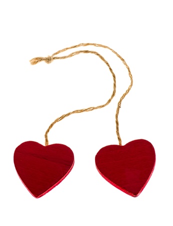 Red heart isolated on white background の写真素材