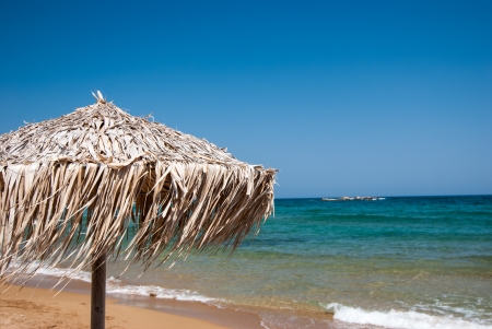 Umbrella on the beach  The Mediterranean coast の写真素材