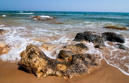 Rocky shore  The Mediterranean coast  Greece  Crete の写真素材