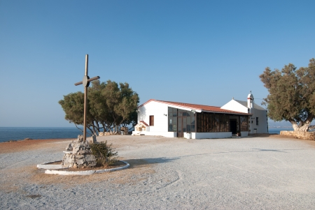 Church on the Mediterranean Sea  Crete  Greece の写真素材