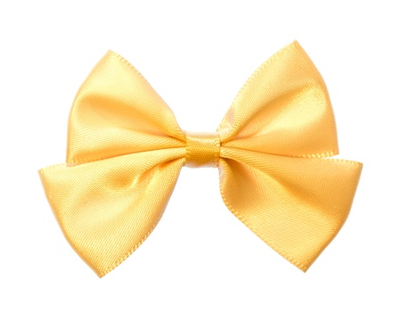 Festive fabric bow isolated on white background の写真素材
