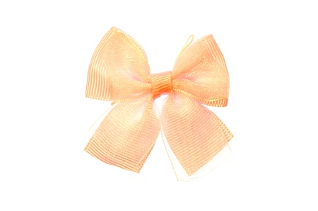 Pink bow isolated on white background の写真素材