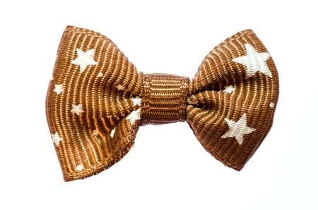 Brown bow isolated on white background の写真素材