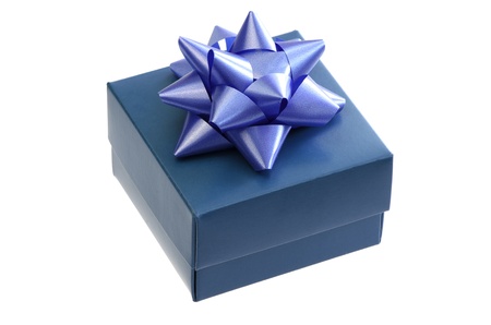 Gift box with bow isolated on white background の写真素材