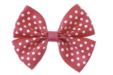 Red ribbon bow isolated on white background の写真素材