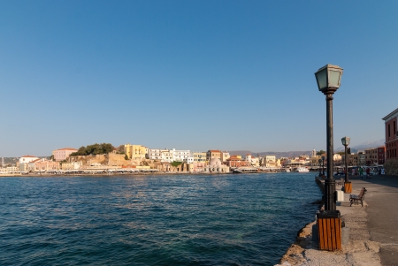 Old Venetian harbor in Chania  Greece  Crete の写真素材