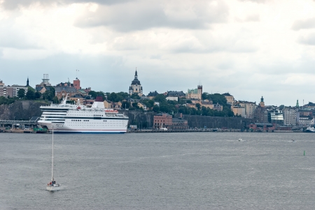 Cruise ship in the port of Stockholm. Sweden.の写真素材