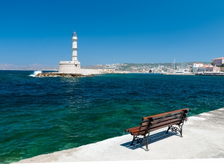 lighthouse in the city of Chania  Crete  Greece の写真素材