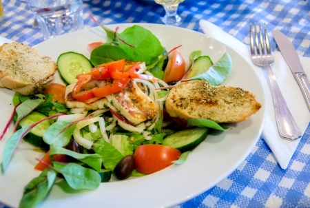 Greek salad with cheese の写真素材