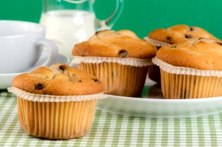 Fresh muffins on the table の写真素材