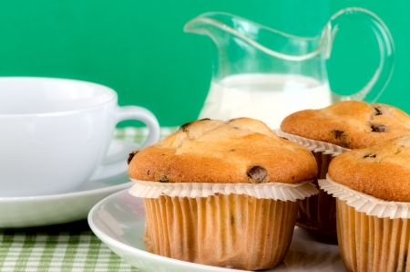 Fresh muffins on the table の写真素材