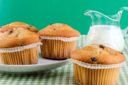 Fresh muffins on the table の写真素材