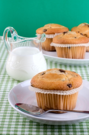 Fresh muffins on the table の写真素材