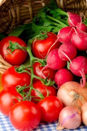 Fresh vegetables in a basket.の写真素材