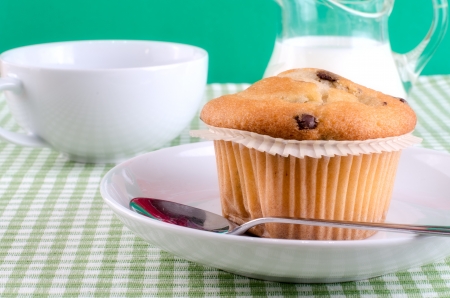 Fresh muffins on the table.の写真素材