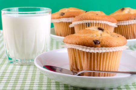 Fresh muffins on the table.の写真素材