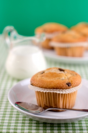 Fresh muffins on the table.の写真素材