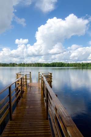 Lake shore  Summer landscape  Finland の写真素材
