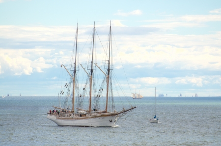 Vintage sailboat regatta in Helsinki  Finland 