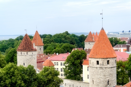 Old Town of Tallinn, Estoniaの写真素材