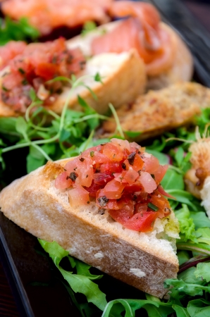 Sandwich with vegetables and fishの写真素材